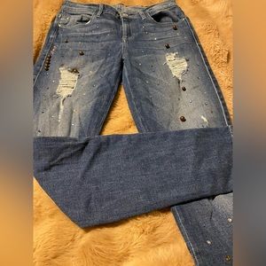 Guess Skinny Low Rise Rhinestone Jeans size 27